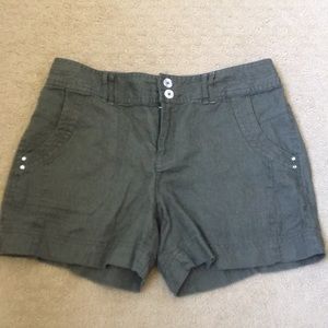 INC green Linen shorts